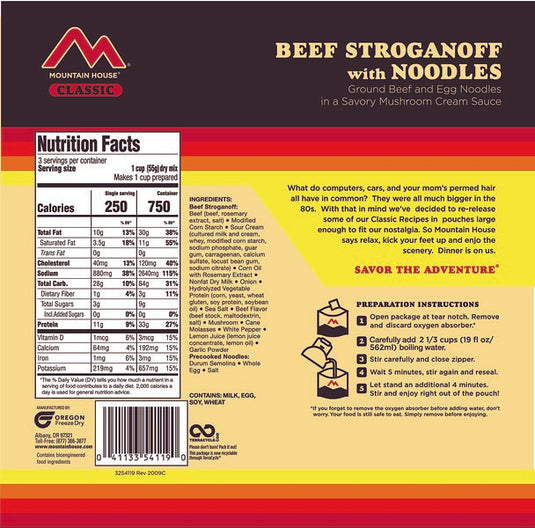Mountain House-Beef Stroganoff with Noodles