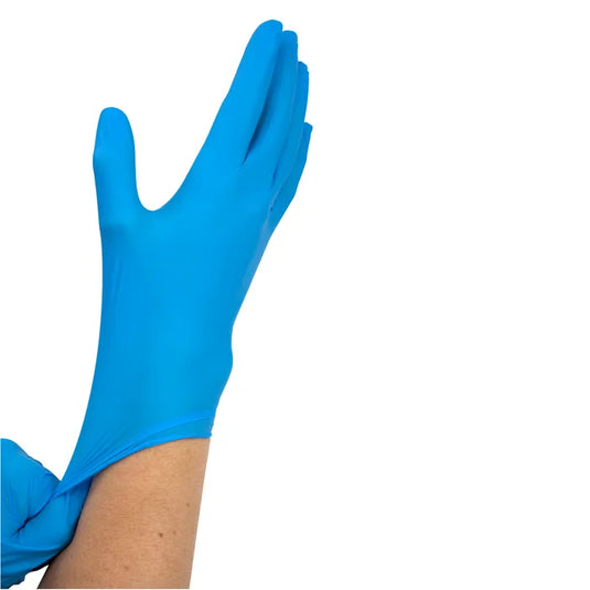 Safe-Touch Blue Nitrile Exam Gloves, Powder-Free