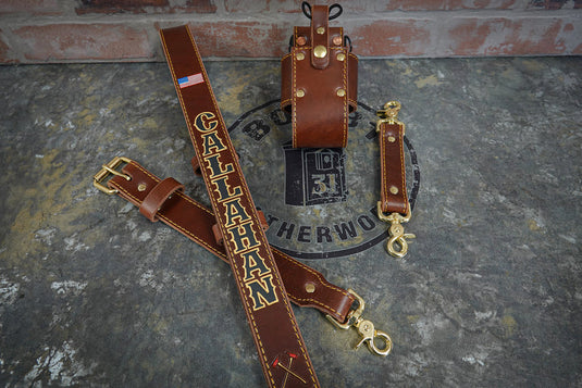 Leather Radio Strap Combo (Hand-Painted)