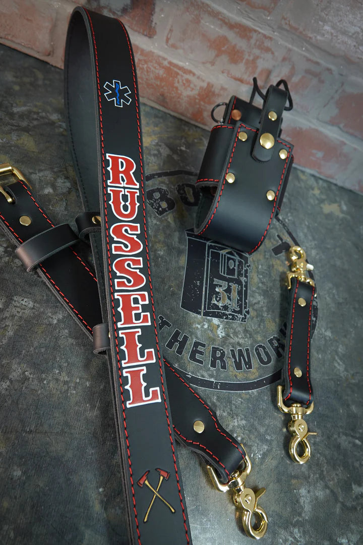 Load image into Gallery viewer, Leather Radio Strap Combo (Hand-Painted)
