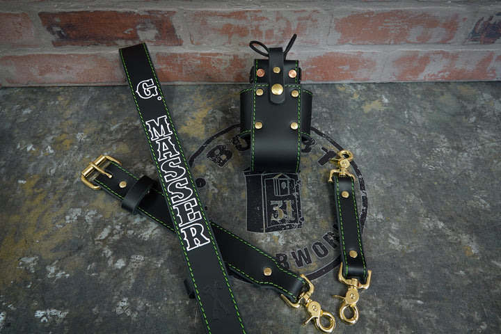 Load image into Gallery viewer, Leather Radio Strap Combo (Hand-Painted)
