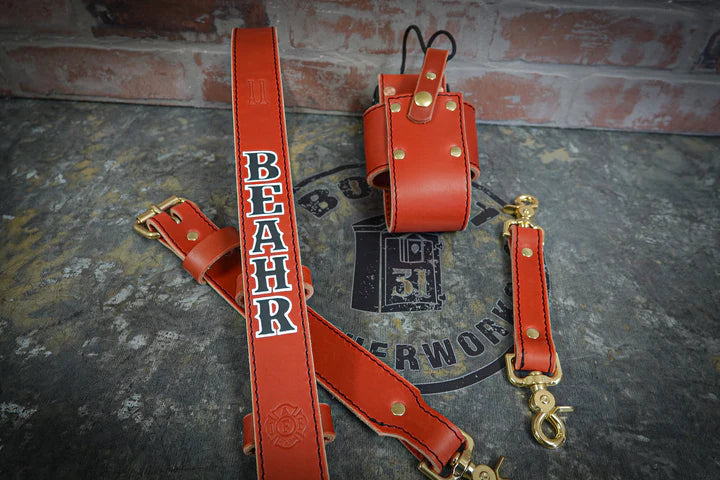 Load image into Gallery viewer, Leather Radio Strap Combo (Hand-Painted)
