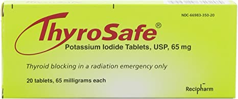 FDA Approved Thyrosafe Potassium Iodide (KI) Tablets - Protects Against Radioactive Iodine