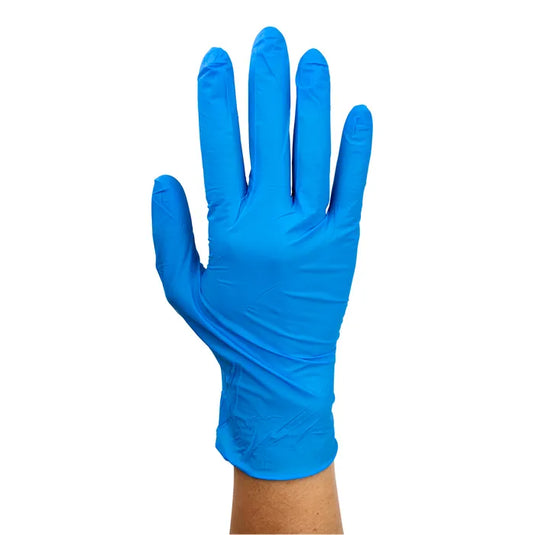 Safe-Touch Blue Nitrile Exam Gloves, Powder-Free