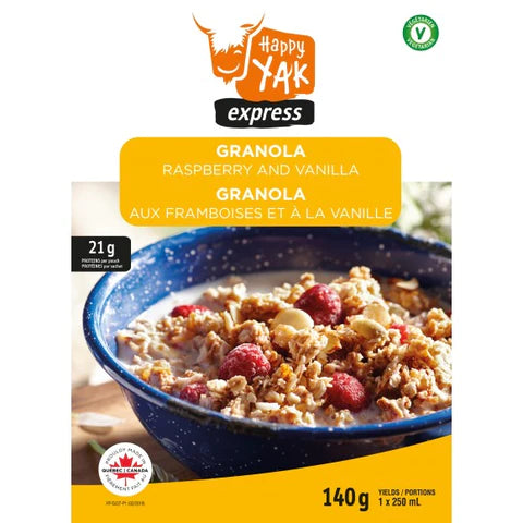 Load image into Gallery viewer, Happy Yak - Granola Raspberry and Vanilla Freeze Dried Food
